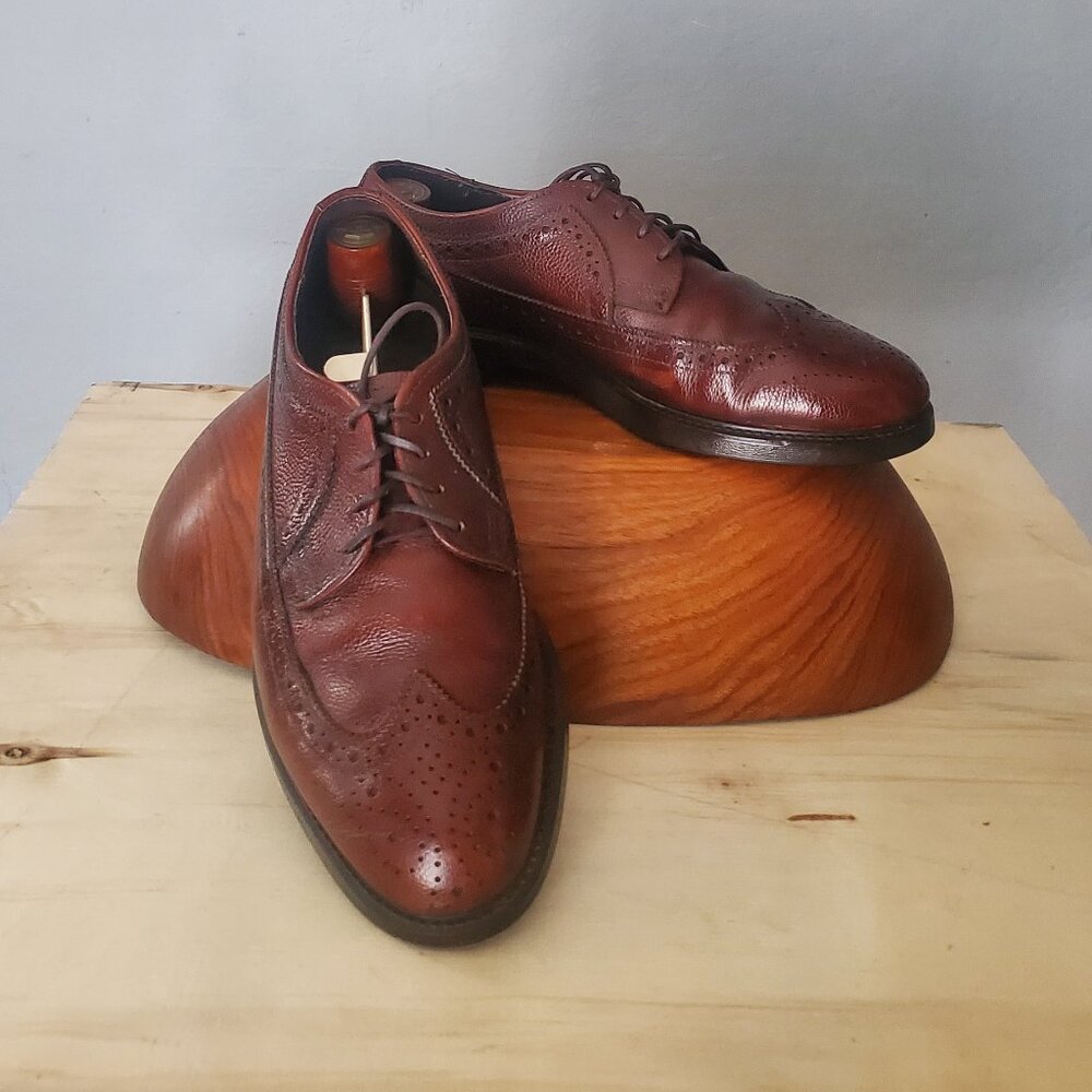 Vintage WingTip Brogues/ Men's Brown Dress Shoes/ Dexter Footwear/ Size 9 Oxford